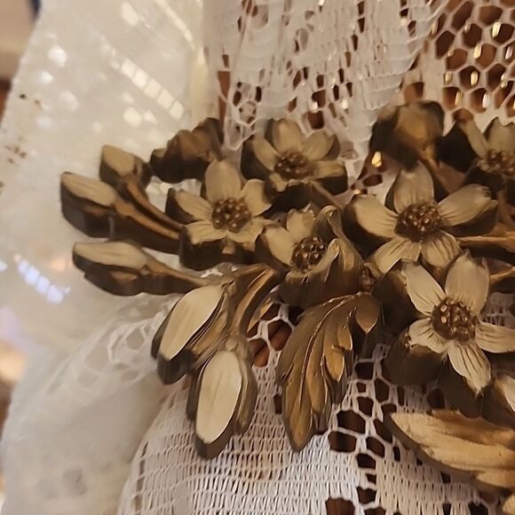 Vintage 1966 MCM Floral Blossom Spray Wall Decor - Picture 9 of 14